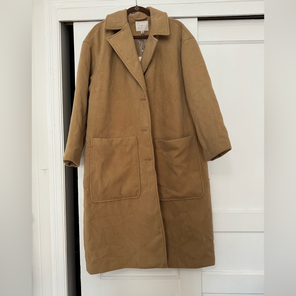 New with tags Size XL Full length camel colored coat
